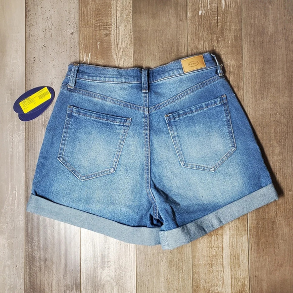 NWT SCOOP Highrise Utility Rolled Cuff Denim Shorts Size 4 Medium Wash - Picture 8 of 10